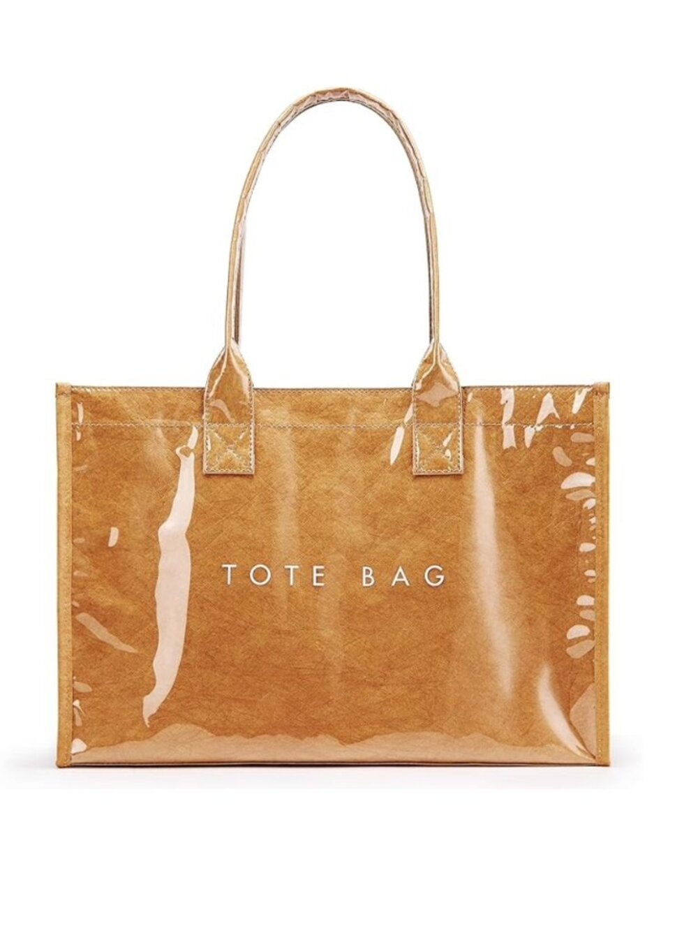 Tote Bag, Women’s Kraft Paper Work Handbag Purse with Top Handles, Brown